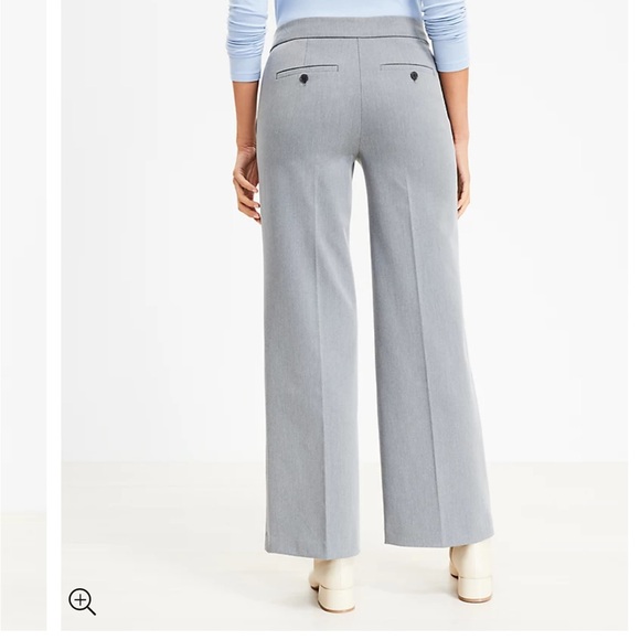 LOFT Button Pocket Wide Leg Trouser Women’s 8 NWT Gray - Picture 3 of 7